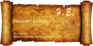 Hauzer Ervin névjegykártya